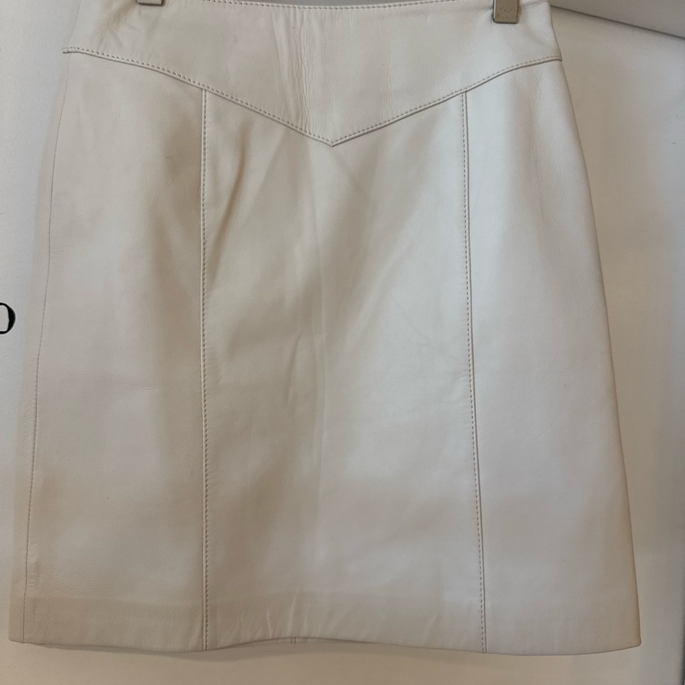 Ksubi Off-White Leather Pencil Skirt